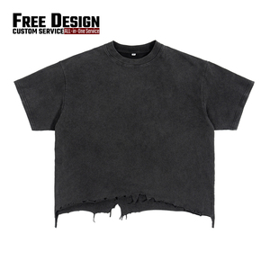 เสื้อยืดคอกลมแขนสั้นทรงบ็อกซี่ผ้าฝ้ายแท้คุณภาพสูงสำหรับผู้ชาย สไตล์วินเทจ สตรีทแวร์ ลายบาติก - Product Image 3