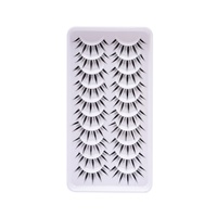 Faux cils Manga Lashes, 10 paires, effet naturel, cils volumineux en forme de œil de poupée, avec bande transparente, réutilisables pour femmes, pour les soirées