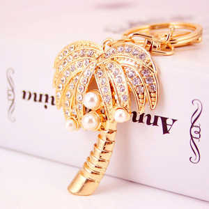 <span class=keywords><strong>Cocotier</strong></span> cristal perle porte-clés couleur <span class=keywords><strong>dorée</strong></span> porte-clés femme sac pendentif Souvenir cadeau Hawaii <span class=keywords><strong>plage</strong></span> - Product Image 1