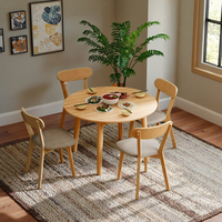 Ensemble table à manger et chaises en bois massif simple et moderne Table basse et table de réunion en bois naturel pour petit appartement