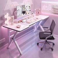 Bureau de jeu pour ordinateur, bureau de travail moderne minimaliste en acier inoxydable, surface en MDF stable, vente en gros sur mesure OEM