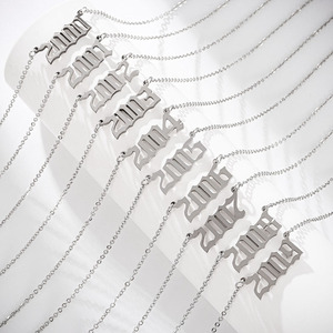Nuevo Collar de Acero Inoxidable Digital con Número de <span class=keywords><strong>A</strong></span>ño de Nacimiento 1980~2022, Accesorios de Joyerí<span class=keywords><strong>a</strong></span> para Hombre y <span class=keywords><strong>Mujer</strong></span> - Product Image 4