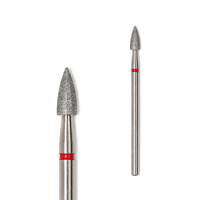 Fraise à ongles conique diamantée professionnelle rouge 3.0x7.0 pour manucure russe, coupe-cuticules, et polissage de gel