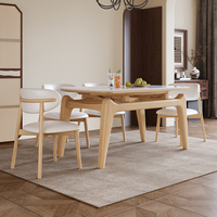 Ensemble de table à manger extensible de style moderne, pieds en bois, assemblé, écologique, convertible, meubles pour la maison, utilisation en cour, hôtel