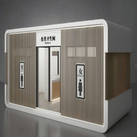 Toilettes mobiles de luxe de 40 pieds biodégradables, écologiques, design Apple Pod, conteneur pliable en acier et bois