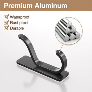 Ganchos de Pared de Acero Inoxidable Negro <span class=keywords><strong>para</strong></span> Colgar Ropa en el Baño o Sala de Estar, Ganchos Autoadhesivos <span class=keywords><strong>para</strong></span> Colgar Ropa - Product Image 2