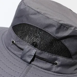 사용자 정의 UV 보호 버킷 모자 낚시 사파리 여름 남자 태양 모자 어부 야외 모자 버킷 모자