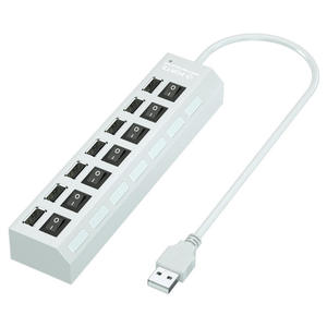USB 2.0 Hub 7 Port Multi Ports USB a 7in1 Data <b>Splitter</b> With Independent On/Off Switch LED Lights for Laptop PC Computer Mobile - Product Image 1