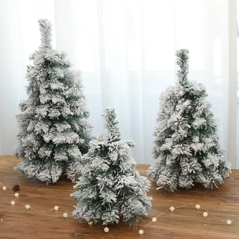 30 cm/45 cm/60 cm बर्फ क्रिसमस <span class=keywords><strong>पेड़</strong></span> डेस्कटॉप सजावट घरेलू आते देवदार व्यवस्था