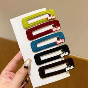 Fermaglio per capelli artigianale in cristallo con <span class=keywords><strong>lettere</strong></span> intagliate in stile coreano, novità 2025, per frangia laterale da donna - Product Image 3