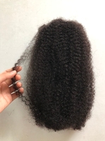 Cheveux Humains Afro Crépus Bouclés de Quatrième Génération en Vrac pour Micro Locs/Twists/Tresses/Réparation de Locs, Noir Naturel