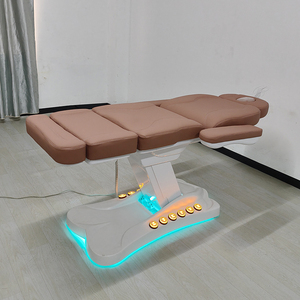 Cama de salón de belleza eléctrica moderna de 3 motores, mesa de masaje de Spa Facial con terapia cosmética ajustable con Control de pies de lujo con luces - Product Image 2