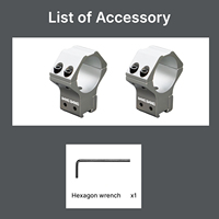 Anneaux de montage BANGBANG - Support de lunette à double vis pour montage sur rail de 11 mm, hauteur centrale de 1,25 pouce (Argent)