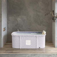 Piscine hors sol rectangulaire grise pliable, baignoire, sauna domestique, bain à remous, bain de glace pour adultes et bébés