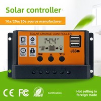 Contrôleurs de charge solaire PWM en gros pour fabricants 10A 20A 30A USB ; Systèmes de charge intelligents pour systèmes photovoltaïques ; Contrôleurs de lumière LED