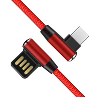 Kabel Data nilon kepang untuk iphone Android, kabel pengisian daya ponsel, kabel Data nilon tipe micro-usb siku ganda, kabel Data kepang C-C untuk iphone Android