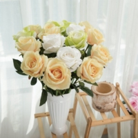 Branche de rose en velours de qualité supérieure, plante artificielle pour Noël, Nouvel An, remise de diplôme, décoration de la maison