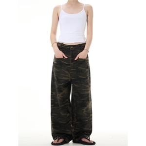 American Style Sports Camouflage Cargo Pants Unisex High Street Spring Loose Retro Straight Casual Denim Jeans - Product Image 2