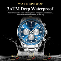 Montres pour hommes Poedagar 815 de luxe, sport, tachymètre, chronographe, lumineuses, en acier inoxydable, quartz, en stock, Reloj