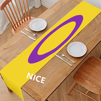 Chemin de table personnalisé en polyester motif arc-en-ciel gay, idéal pour les fêtes et la décoration intérieure