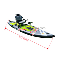 Nouveau design, kayak gonflable de 3,35 m, planche à pédales, système de propulsion 1 place, bateau de pêche