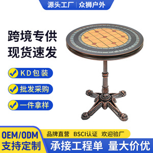 European Outdoor <b>Aluminum</b> Alloy <b>Table</b> Round Waterproof Courtyard Garden Furniture - Product Image 5