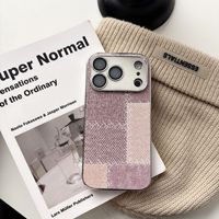 Coque de téléphone intégrale antichoc style Ins avec motif denim vintage et cadre de lentille givré pour iPhone 17 16 15 14 Pro Max