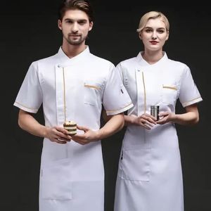 Abrigo de Chef de restaurante moderno de alta calidad unisex, chaqueta de Chef de cocina de manga larga con logotipo personalizado para Hotel - Product Image 4