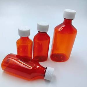 Пластиковая бутылка из ПЭТ янтарного цвета для жидких лекарств, 1, 2, 3, 4, 6, 8 унций, с овальной крышкой с защитой от детей - Product Image 6