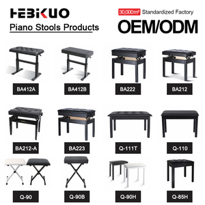 Silla de <span class=keywords><strong>Piano</strong></span> Doble BA-223 de HEBIKUO Factory Outlet, Altura Ajustable, Fácil de Limpiar, de Cuero, Cómoda, con Librero - Product Image 5