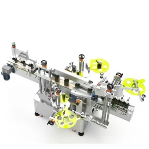 SKILT Automatic 3 Stickers Bottle Jars Labeling Machine Front Back Top Label Applicator With 23 Years Experience
