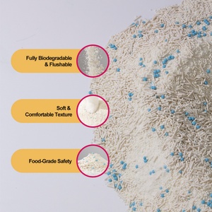 Litière pour chat en gros, en vrac, mélangée, sans poussière, anti-odeur, haute absorption, entièrement biodégradable, jetable aux toilettes, en cassava et tofu - Product Image 2
