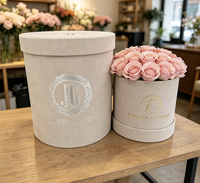 Valentijnsdag Zilveren Logo Klein Bedrijf Bruiloft Knuffeldoos Bloem Ronde Verpakkingsdozen Gerecycleerde Materialen Matte Laminatie