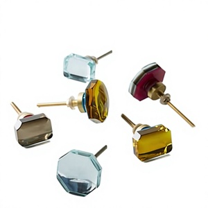 Poignées de meuble en résine taille princesse, multicolores, forme géométrique, pour décoration artistique de la maison, tirants de tiroir - Product Image 1