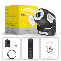 Projecteur HY300X avec mise au point électrique, 720P HD, prise en charge 4K, 200 lumens ANSI, Android 11, WiFi 6, BT50, cinéma maison, extérieur