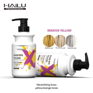 Shampooing Professionnel HaiLu pour Salon, Élimine les Reflets Jaunes, Flacon Violet pour <span class=keywords><strong>Cheveux</strong></span> et Après-Shampooing Tonifiant Blond 500 ml, Vente en Gros, Élimine les Reflets Jaunes - Product Image 6