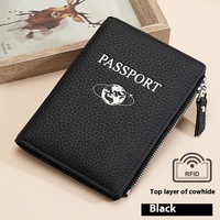 Sac d'identification multifonctionnel étanche RFID Passguide Sac de protection en cuir véritable de haute qualité Porte-billets de voyage Mode