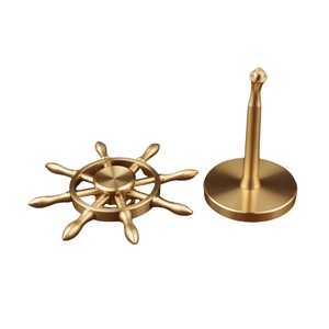 Brass <b>Ship</b> <b>Wheel</b> Ornament Round Desk Decor Traditional Design Home Office Supply - Product Image 5