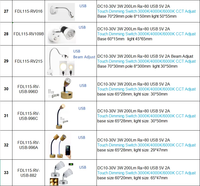 Lampe de lecture LED flexible à col de cygne, tactile et à intensité variable, DC12V-24V, pour caravane, camping-car, bateau