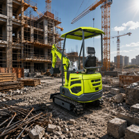 Mini-excavatrice sur chenilles T12 certifiée CE, 7 kW, compacte, hydraulique, profondeur de creusement de 1,75 m, EURO5, pour travaux agricoles, aménagement paysager et creusement de fossés