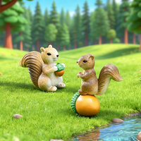 Figurines d'animaux miniatures de dessin animé à faire soi-même, souris et écureuils mignons, mini-artisanat en résine, ornement pour la décoration extérieure du jardin