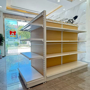 Étagère <span class=keywords><strong>murale</strong></span> en métal pour supermarché, magasin de détail, présentoir en <span class=keywords><strong>bois</strong></span>, étagère de magasin - Product Image 1