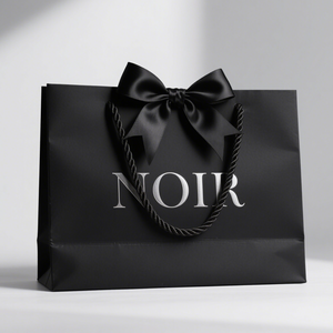 Sacs en Papier Personnalisés Imprimés Luxe en Carton Noir <span class=keywords><strong>Kraft</strong></span> <span class=keywords><strong>Sac</strong></span> <span class=keywords><strong>Cadeau</strong></span> Avec Poignée en Ruban pour Shopping avec Votre Propre Logo - Product Image 1