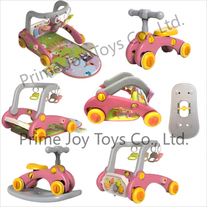Carrello 7-in-1 in Plastica per Neonati con Culla Moses, Tappeto Gioco, Cavallo a Dondolo e Pianoforte a Pedali per Bambini 0-6 Mesi - Product Image 2