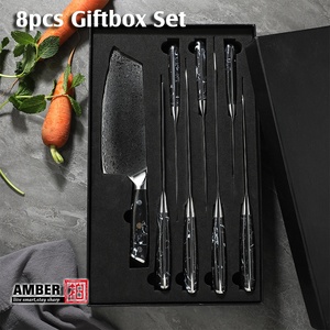 <span class=keywords><strong>Set</strong></span> di <span class=keywords><strong>Coltelli</strong></span> da Cuoco Damasco Ambra 8 Pezzi con Manico in Lussuosa Pietra Turchese, <span class=keywords><strong>Set</strong></span> di <span class=keywords><strong>Coltelli</strong></span> da Cuoco Professionale Giapponese - Product Image 2