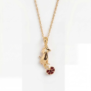 Collar de Flores Victoriano Vintage, Chapado en Oro con Esmalte y Colgante de Circonita/Perla, Elegante Joyería de Moda para Regalo - Product Image 5