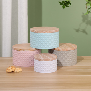 Iron Airtight Jar For Storing Cookies Snacks Tea Coffee Beans With Wooden Lid Food Storage <b>Container</b> - Product Image 3