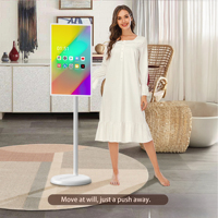 Mini TV Portátil de 21.5 Pulgadas con Pantalla Táctil, Smart TV con Base Móvil Ajustable y Diseño Elegante