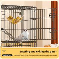 Enclos d'élevage multi-niveaux en fil métallique pour intérieur, avec plateforme, grande villa de luxe sécurisée, cage à chat en fer durable et portable