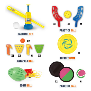 2025 nueva tendencia niño juguete al aire libre niños deportes juguetes equipo juego niños deporte juguete juego interactivo 6 en 1 bolas de captura disco volador - Product Image 4